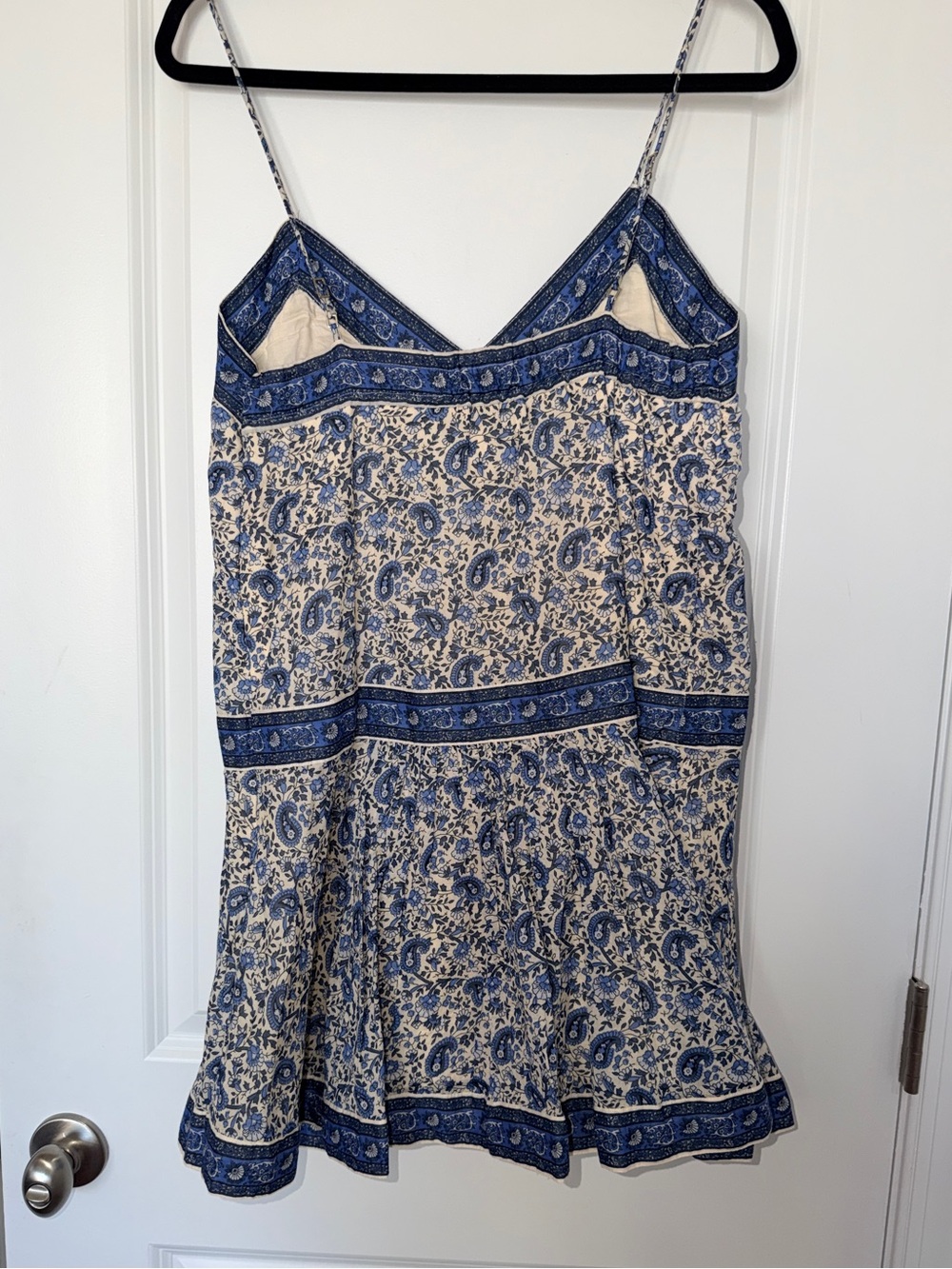Abercrombie & Fitch Cream Lightweight Skort Dress with Blue Paisley Trim - Picture 5 of 6